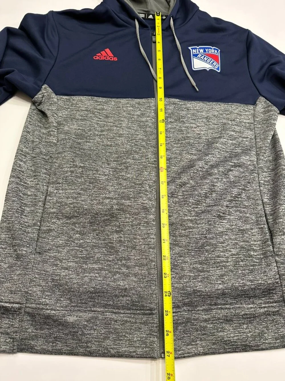 Adidas NHL New York Rangers Colorblock Full Zip Hoodie Blue Gray Men S